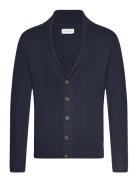 Ecovero Shawl Collar Cardigan Tops Knitwear Cardigans Navy Lindbergh