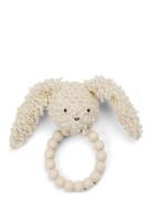Rattle Silic Ring, Rabbit, Off. White Bouclé Toys Baby Toys Rattles Cr...