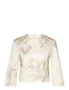 Floral Cropped Top Designers Blouses Long-sleeved Cream REMAIN Birger ...