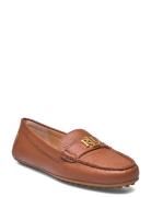 Luxe Pebble Leather-Barnsbury-Fl-Cs Shoes Flat Loafers Brown Lauren Ra...