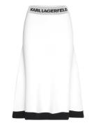 Flared Knit Skirt Skirts Knee-length & Midi Skirts White Karl Lagerfel...