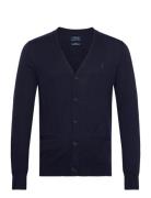 Slim Fit Washable Wool V-Neck Cardigan Tops Knitwear Cardigans Navy Po...