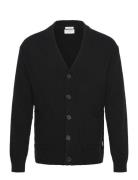 Lambswool Button Cardigan Tops Knitwear Cardigans Black Lindbergh