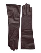 Long Leather Gloves Accessories Gloves Finger Gloves Brown GANT