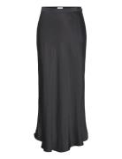 Regular A-Line Satin Skirt Skirts Knee-length & Midi Skirts Black GANT