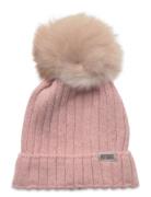 Hat Knit W. Alpaca Pompom Accessories Headwear Hats Winter Hats Pink H...