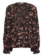 Cotton Slub Blouse Designers Blouses Long-sleeved Multi/patterned By T...