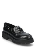 225-Angelus Cuir Shoes Flat Loafers Black Jonak Paris