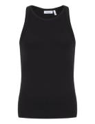 Rib Tank Top Tops T-shirts Sleeveless Black Weekday