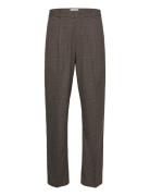 Reece Check Pleated Suit Pants 2.0 Bottoms Trousers Casual Brown Les D...