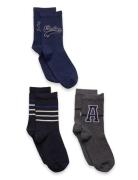 Sock 3 P Bb Varsity Socks & Tights Socks Blue Lindex