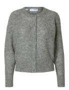 Slffiluca Ls Knit Cardigan Tops Knitwear Cardigans Grey Selected Femme