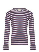 T-Shirt L/S Modal Multi Striped Tops T-shirts Long-sleeved T-Skjorte M...