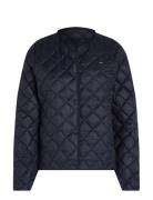 Lw Down Quilted Collarless Jkt Quiltet Jakke Navy Tommy Hilfiger