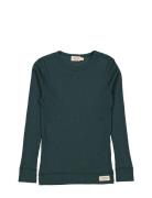 Plain Tee Ls Tops T-shirts Long-sleeved T-Skjorte Green MarMar Copenha...