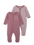 Nbnnightsuit 2P W/F Y/D Core Noos Pyjamas Sie Jumpsuit Pink Name It