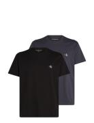 2 Pack Monologo T-Shirt Tops T-Kortærmet Skjorte Black Calvin Klein Je...