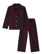 Hayden Organic Cotton Checked Flannel Pajama Set Pyjamas Nattøj Red Le...