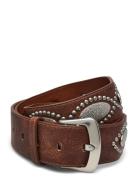 Metal Appliqué Belt Bælte Brown Mango