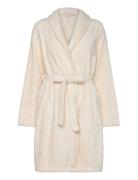 Fleece Bathrobe Morgenkåbe Cream Hunkemöller