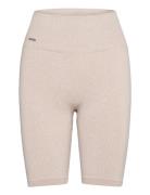 Ribbed Seamless Biker Shorts Bottoms Running-training Tights Beige Aim...