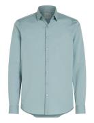 Poplin Stretch Slim Shirt Tops Shirts Business Blue Calvin Klein