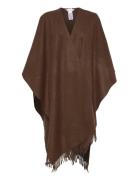 Wool Poncho Tops Knitwear Ponchos Brown GANT