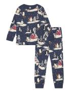 Pyjama Winter Fun Pyjamassæt Navy Lindex