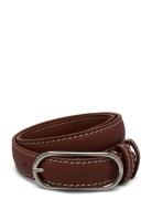 Glossy Nola Leather Belt Bælte Brown Becksöndergaard