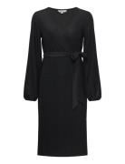 Sparkling Midi Wrap Dress Knælang Kjole Black Bubbleroom