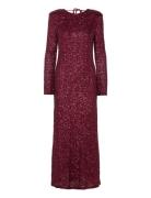 Sequins Maxi Dress Maxikjole Festkjole Burgundy Gina Tricot