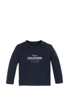 Monotype 1985 Logo Tee Ls Tops T-shirts Long-sleeved T-Skjorte Navy To...