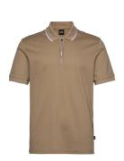 H-Paras 59 Tops Polos Short-sleeved Beige BOSS