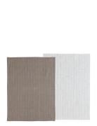 Viskestykke 50X70 Line 2 Stk. Taupe/White Home Textiles Kitchen Textil...