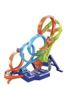 Action 4-Loop Crash Out Track Set With Motorized Booster & 1:64 Scale ...