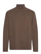 Estate-Rib Quarter-Zip Pullover Tops Knitwear Half Zip Jumpers Brown P...