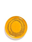 Plate L Yellow-Dots Black Feast By Ottolenghi Set/2 Home Tableware Pla...