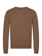 Wool-Cotton Crewneck Sweater Tops Knitwear Round Necks Brown Polo Ralp...