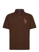 Classic Fit Leather-Pony Mesh Polo Shirt Tops Polos Short-sleeved Brow...