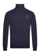 Extrafine Lambswool Half Zip Tops Knitwear Half Zip Jumpers Navy GANT