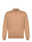 Bono-L Tops Knitwear Long Sleeve Knitted Polos Beige BOSS