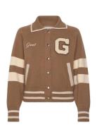 Gant Varsity Knitted Jacket Bomberjakke Brown GANT