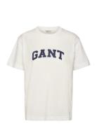 Rel Graphic Ss T-Shirt Tops T-shirts & Tops Short-sleeved White GANT