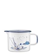 Enamel Jug 1,3L Sailors Home Meal Time Cups & Mugs Cups White MUMIN