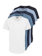 Onsmatt Longy Ss Tee 5-Pack Tops T-Kortærmet Skjorte White ONLY & SONS