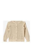 Bling Glitter Ls Cardigan Tops Knitwear Cardigans Cream Fliink