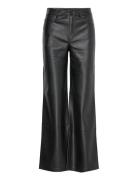 Leather-Effect Straight Trousers Bottoms Trousers Leather Leggings-Buk...