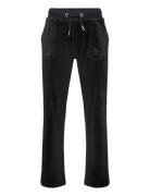 Tonal Wide Leg Jogger Bottoms Sweatpants Black Juicy Couture