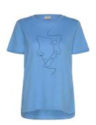 Frsavai Tee 1 Tops T-shirts & Tops Short-sleeved Blue Fransa