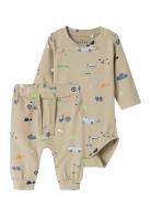 Nbmvroels Ls Body Set W Pant Sets Sets With Body Beige Name It